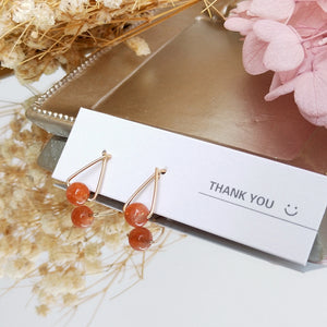 Golden Strawberry Quartz 14K Filled Geometric Earrings
