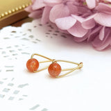 Golden Strawberry Quartz 14K Filled Geometric Earrings