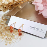 Golden Strawberry Quartz 14K Filled Geometric Earrings