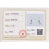 Pink Purple Freshwater Pearl Garnet Silver Drop Earrings