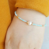 High Luster Pearl Amazonite 925 Silver Clasp Jewelry