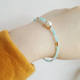 High Luster Pearl Amazonite 925 Silver Clasp Jewelry