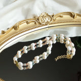 Irregular Pearl Agate 925 Silver Necklace 40+4cm Women