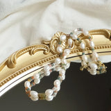 Irregular Pearl Agate 925 Silver Necklace 40+4cm Women