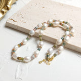 Irregular Pearl Agate 925 Silver Necklace 40+4cm Women