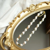 Irregular Pearl Agate 925 Silver Necklace 40+4cm Women