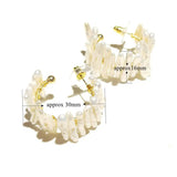 Baroque Freshwater Pearl Hoop Earrings for Women Wedding