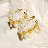 Baroque Freshwater Pearl Hoop Earrings for Women Wedding