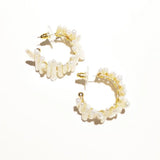 Baroque Freshwater Pearl Hoop Earrings for Women Wedding