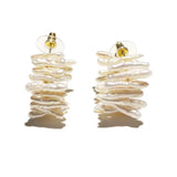 Baroque Freshwater Pearl Hoop Earrings for Women Wedding