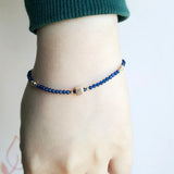 Sapphire 2mm Beads Sterling Silver Bracelet