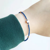 Sapphire 2mm Beads Sterling Silver Bracelet