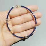 Sapphire 2mm Beads Sterling Silver Bracelet