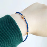Sapphire 2mm Beads Sterling Silver Bracelet