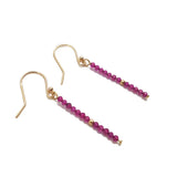 Lab-Created Ruby Beads 925 Silver Drop Earrings