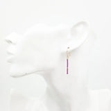Lab-Created Ruby Beads 925 Silver Drop Earrings