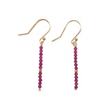 Lab-Created Ruby Beads 925 Silver Drop Earrings