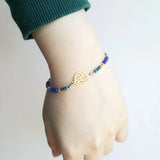 Lapis Lazuli Chrysocolla S925 Charm Bracelet Natural Stone Adjustable Jewelry