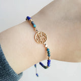 Lapis Lazuli Chrysocolla S925 Charm Bracelet Natural Stone Adjustable Jewelry