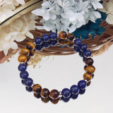 Lapis Lazuli Tiger Eye Stone 8mm Bracelet Men's Jewelry