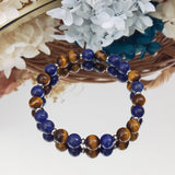 Lapis Lazuli Tiger Eye Stone 8mm Bracelet Men's Jewelry