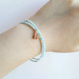 Larimar Eiffel Tower Charm Bracelet 925 Silver Clasp Delicate Jewelry