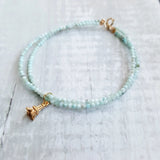 Larimar Eiffel Tower Charm Bracelet 925 Silver Clasp Delicate Jewelry