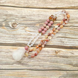 Agate Rhodonite Rose Quartz Pendant Bohemia Necklace