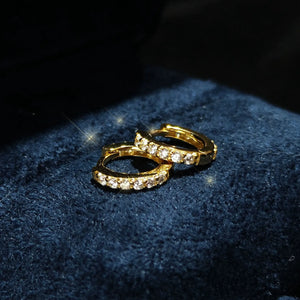 925 Silver Zircon Hoop Earrings Plated Gift