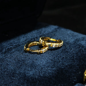 925 Silver Zircon Hoop Earrings Plated Gift