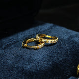 925 Silver Zircon Hoop Earrings Plated Gift