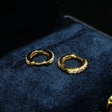 925 Silver Zircon Hoop Earrings Plated Gift