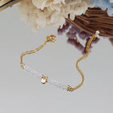 Moonstone 2x3mm Natural Stone Crystal 14K Filled Bracelet Boho Jewelry