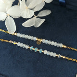 Moonstone 2x3mm Natural Stone Crystal 14K Filled Bracelet Boho Jewelry