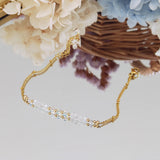 Moonstone 2x3mm Natural Stone Crystal 14K Filled Bracelet Boho Jewelry