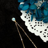 Moonstone Teardrop 14K Gold Filled Necklace Vintage Charm Bijoux Femme