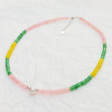 Mutil Choker Necklace Gemstone Baroque Pearl 925 Sterling Silver Boho Jewelry
