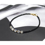 3mm Moonstone & 2mm Spinel 14K Filled Bracelet