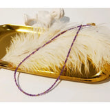 Natural Amethyst 14K Filled Mini Necklace Real Stone Necklace