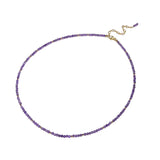 Natural Amethyst 14K Filled Mini Necklace Real Stone Necklace
