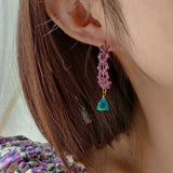 Amethyst Quartz 14K Filled Hoop Earrings Women's Jewelry Gift