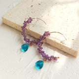 Amethyst Quartz 14K Filled Hoop Earrings Women's Jewelry Gift