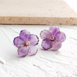 Amethyst Flower 14K Filled Zircon Stud Earrings for Women