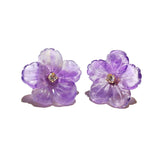 Amethyst Flower 14K Filled Zircon Stud Earrings for Women