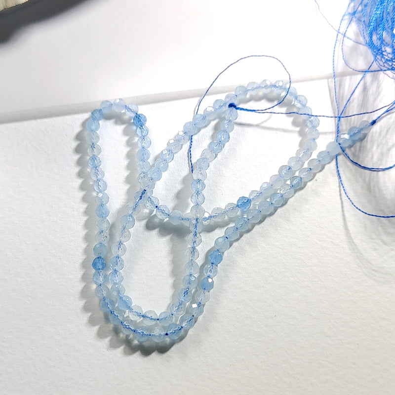 Natural Aquamarine 3mm Beads Approx