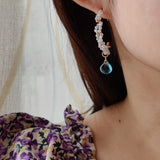 Aquamarine Quartz 14K Filled Hoop Earrings Women Gift