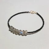 Aurora Labradorite & Spinel 925 Silver Bracelet