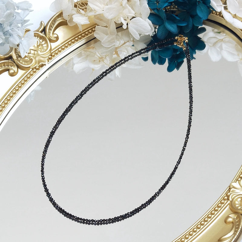 Natural Spinel 2mm Beaded Necklace Daily Jewelry