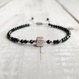 Spinel Hematite 925 Silver Platinum Bracelet