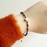 Spinel Hematite 925 Silver Platinum Bracelet